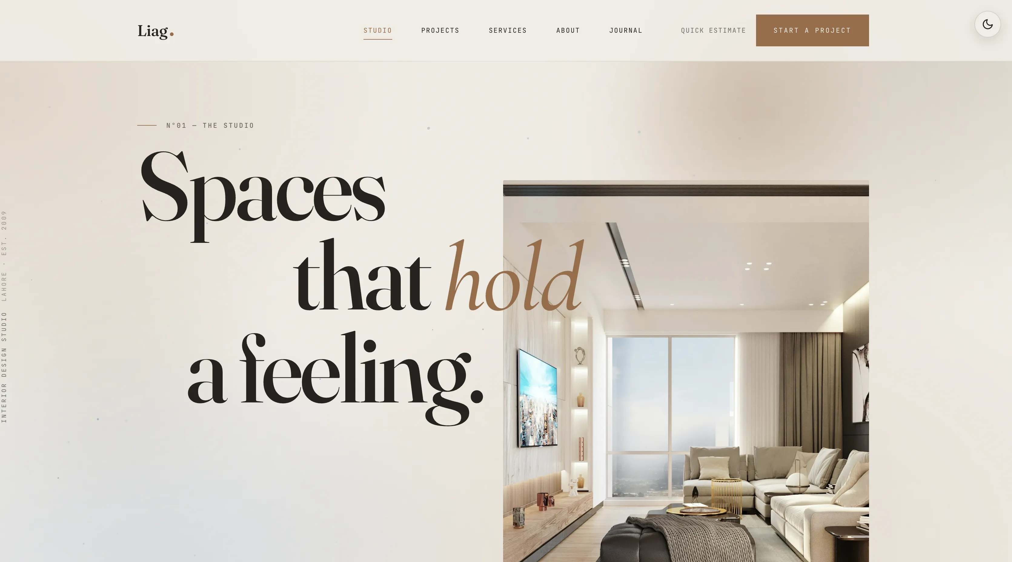 Liag interior design studio website